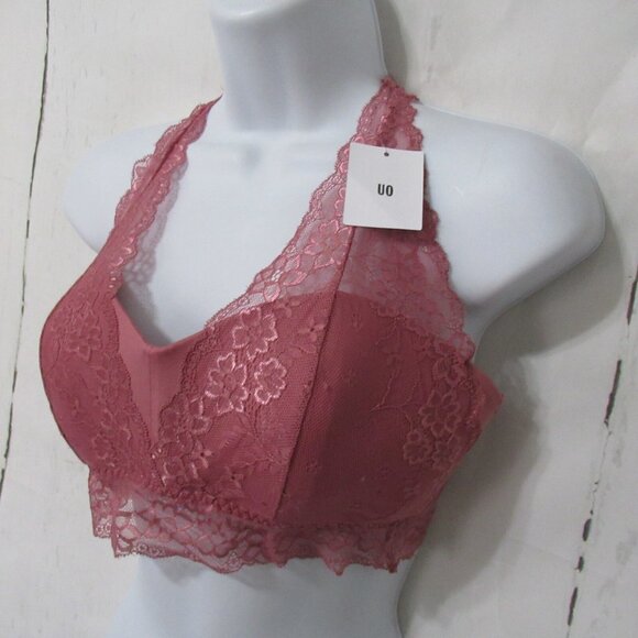 New Out From Under Bralette L Rose Pink Sheer Wireless Urban Outfitters Padded - Picture 3 of 6